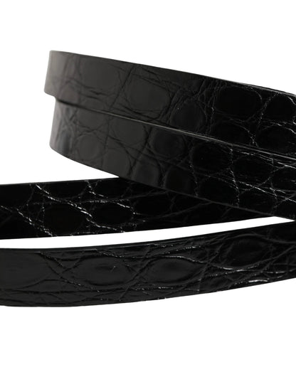 Dolce & Gabbana Black Double Strap Leather Silver Buckle Belt by Dolce & Gabbana