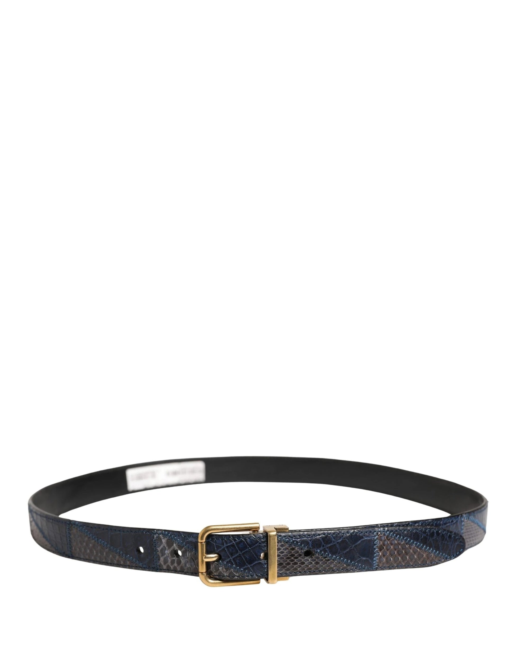 Dolce & Gabbana Men Multicolor Leather Metal Buckle Belt by Dolce & Gabbana