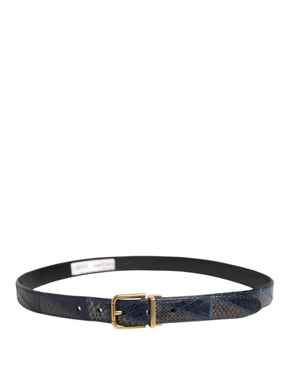 Dolce & Gabbana Men Multicolor Leather Metal Buckle Belt by Dolce & Gabbana