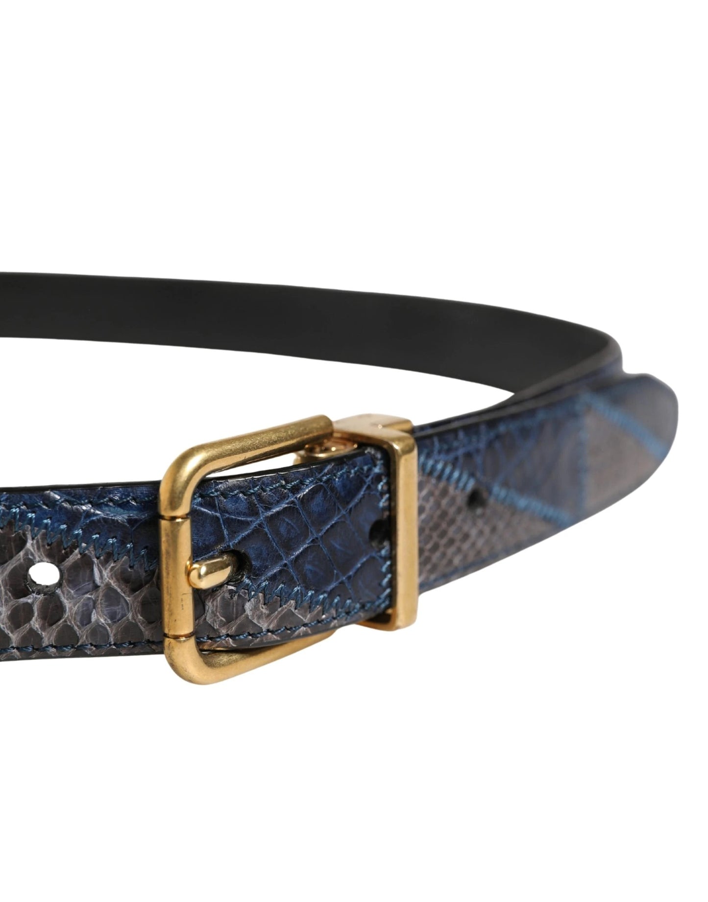 Dolce & Gabbana Men Multicolor Leather Metal Buckle Belt by Dolce & Gabbana
