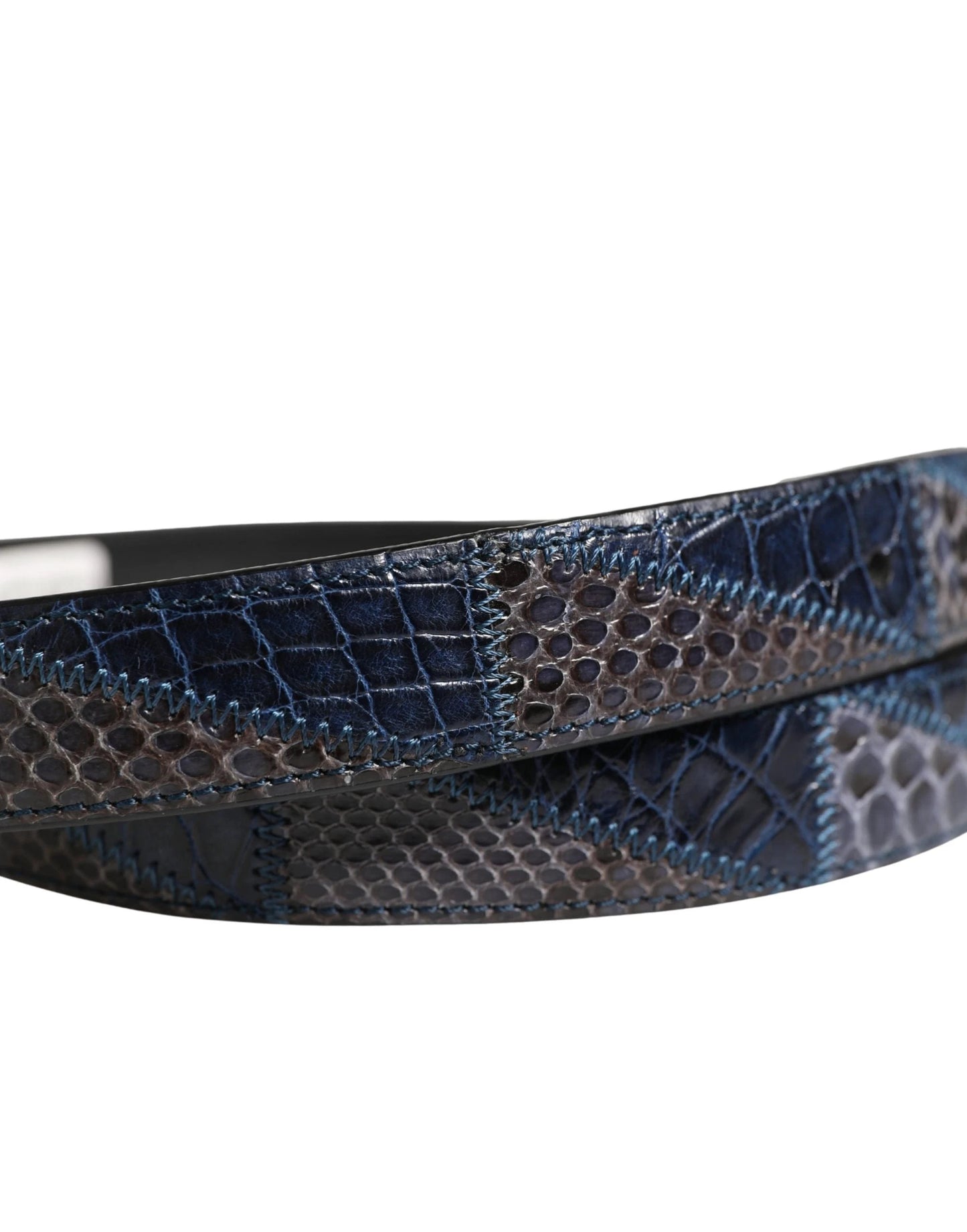 Dolce & Gabbana Men Multicolor Leather Metal Buckle Belt by Dolce & Gabbana