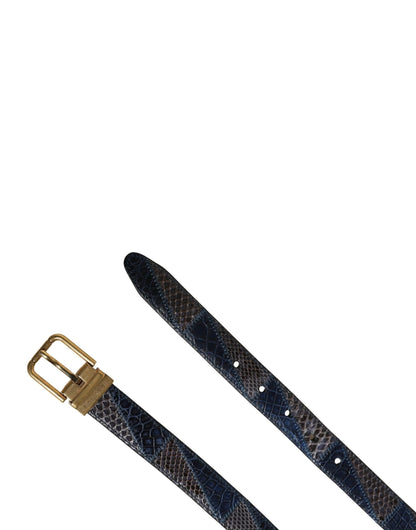 Dolce & Gabbana Men Multicolor Leather Metal Buckle Belt by Dolce & Gabbana