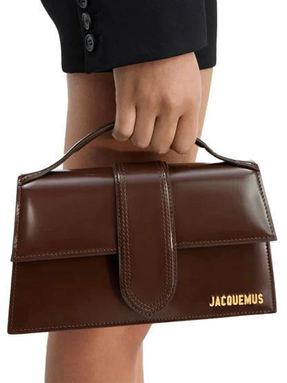 Jacquemus Midnight brown Leather Le Grand Bambino Handbag by Jacquemus