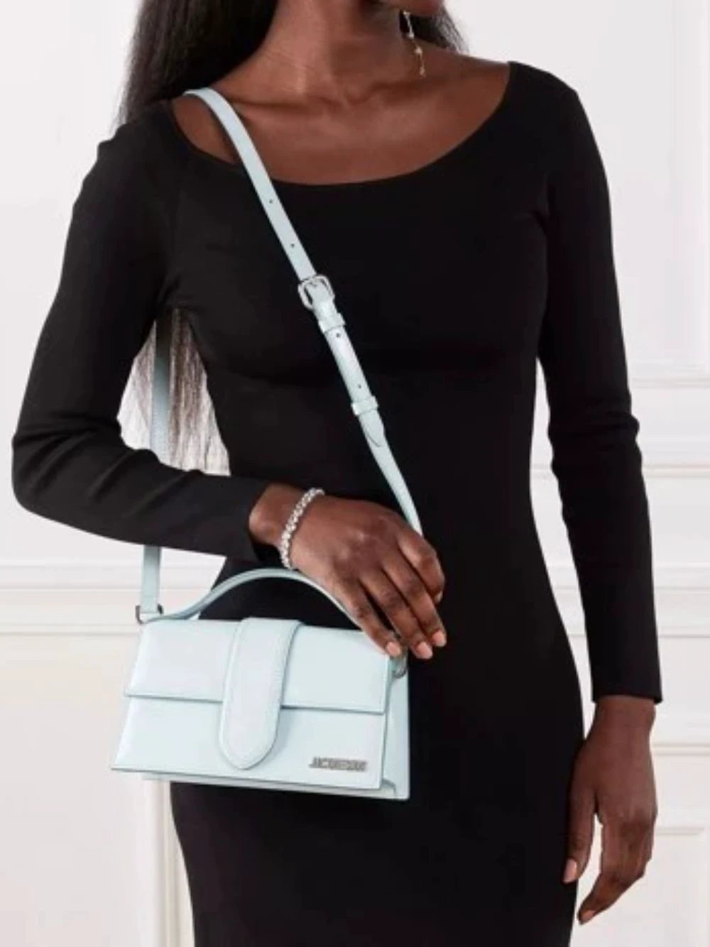 Jacquemus Pale blue Leather Le Grand Bambino Handbag by Jacquemus