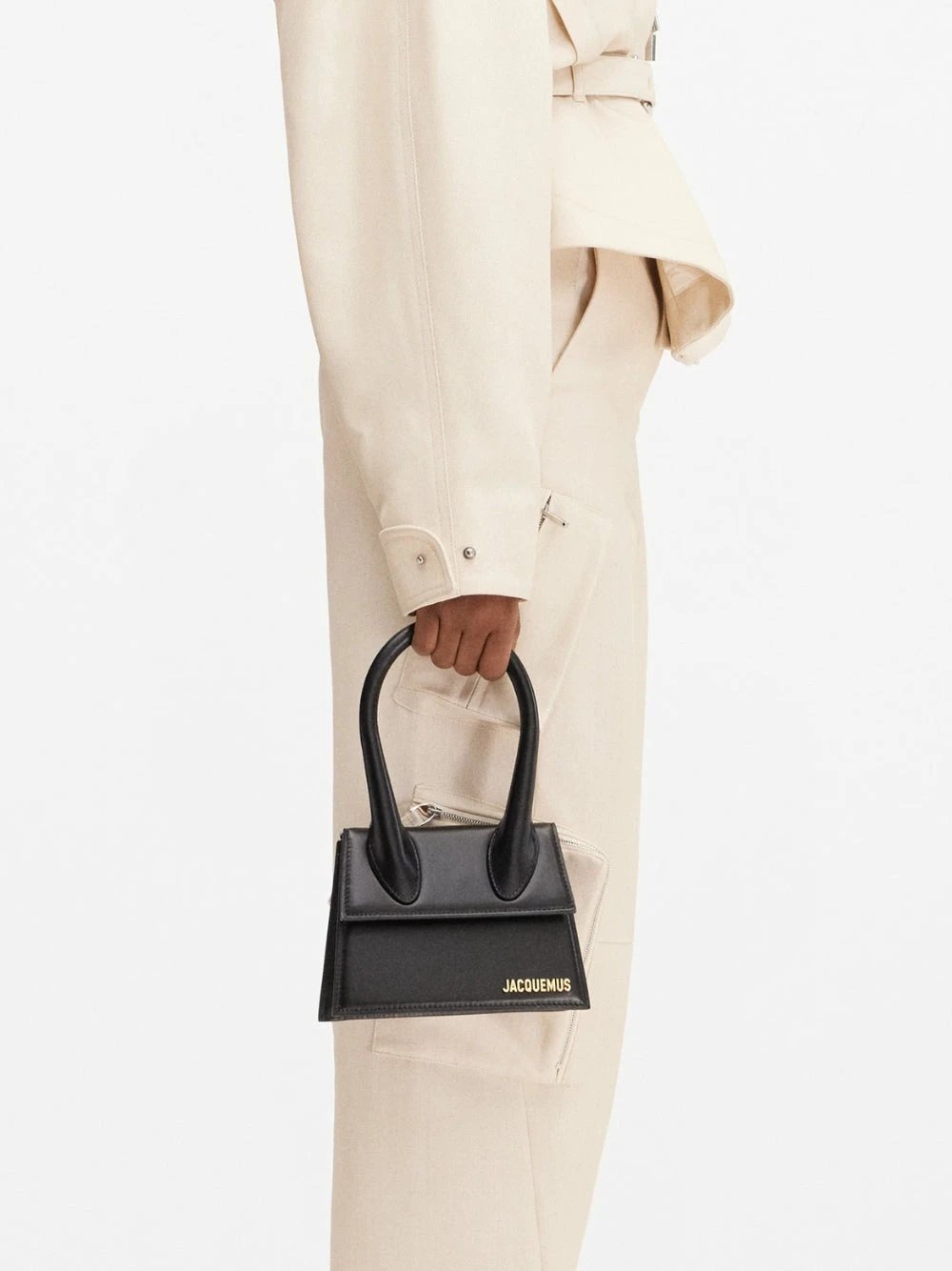 Jacquemus Black  leather Le Chiquito moyen bag