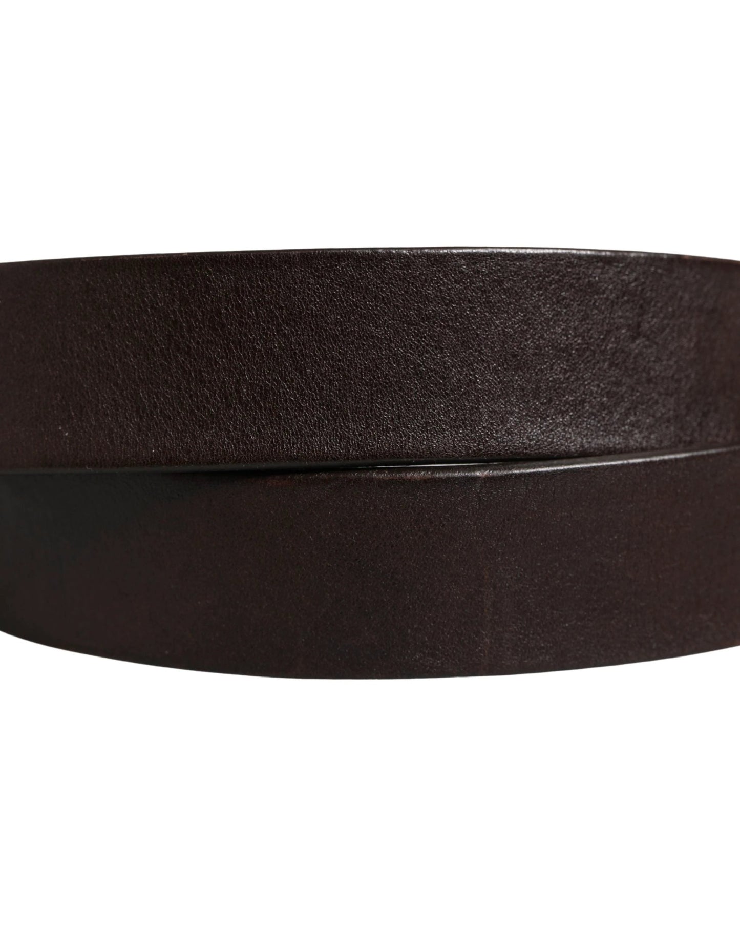 Dolce & Gabbana Men Brown Calf Leather Logo Metal Buckle Belt by Dolce & Gabbana