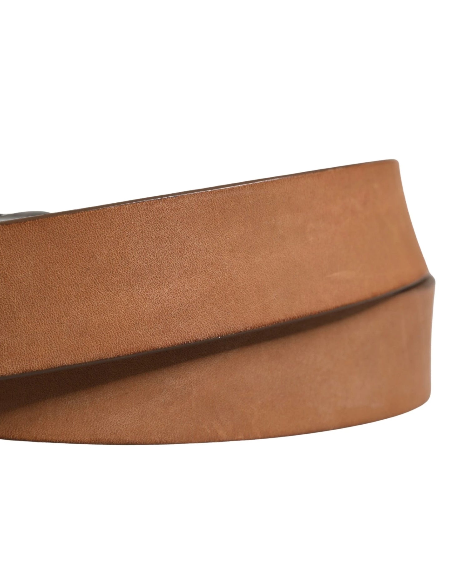 Dolce & Gabbana Men Brown Leather Classic Metal Buckle Belt by Dolce & Gabbana