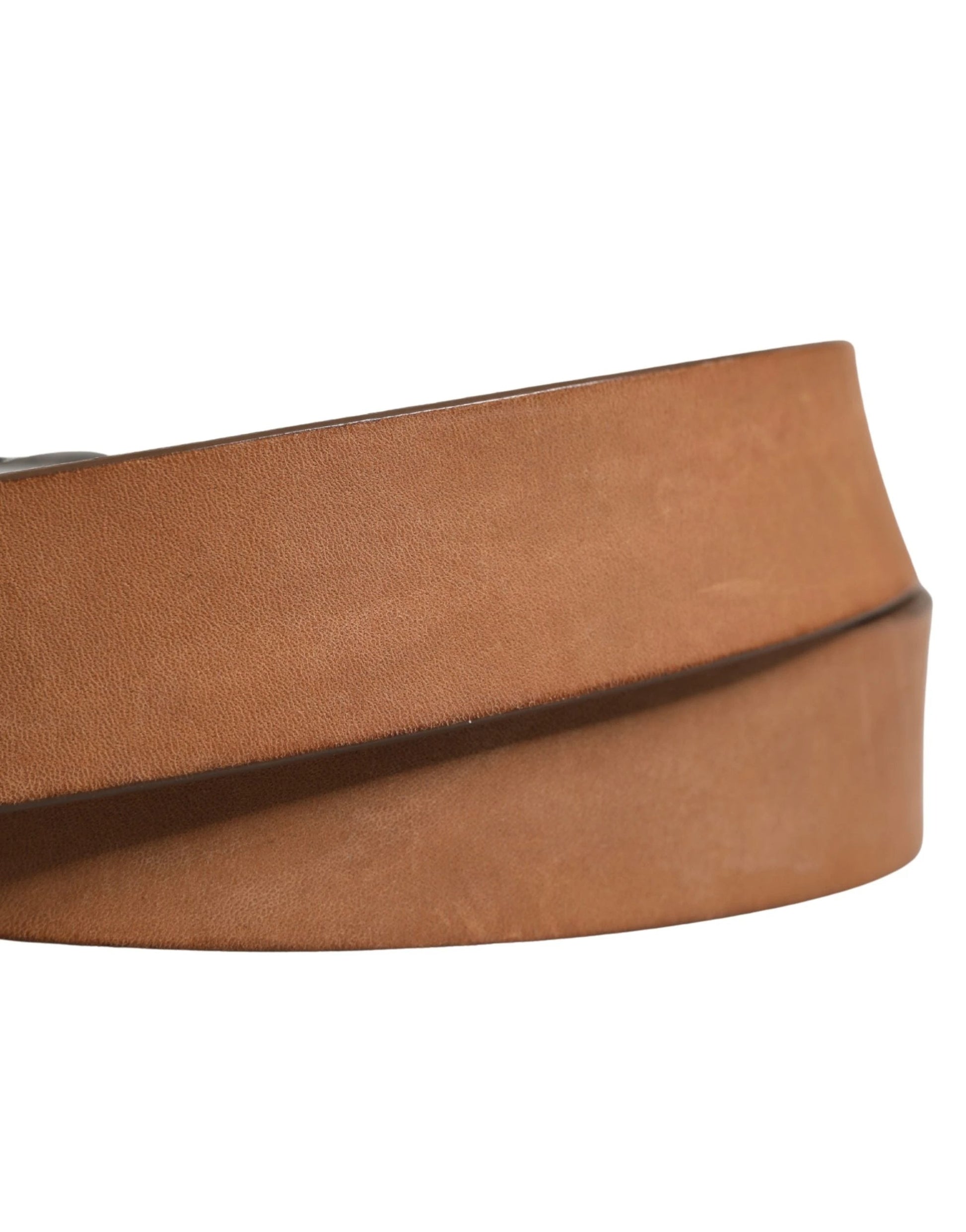 Dolce & Gabbana Men Brown Leather Classic Metal Buckle Belt by Dolce & Gabbana