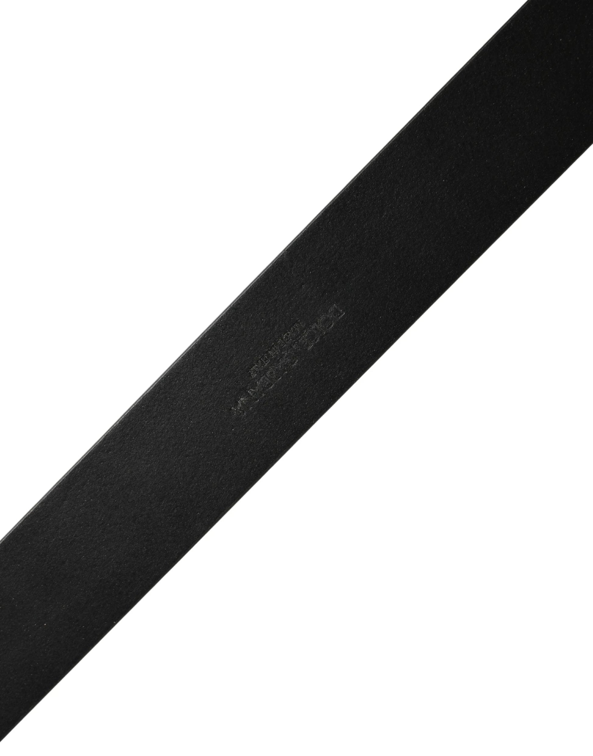 Dolce & Gabbana Black Classic Leather Logo Metal Buckle Belt by Dolce & Gabbana