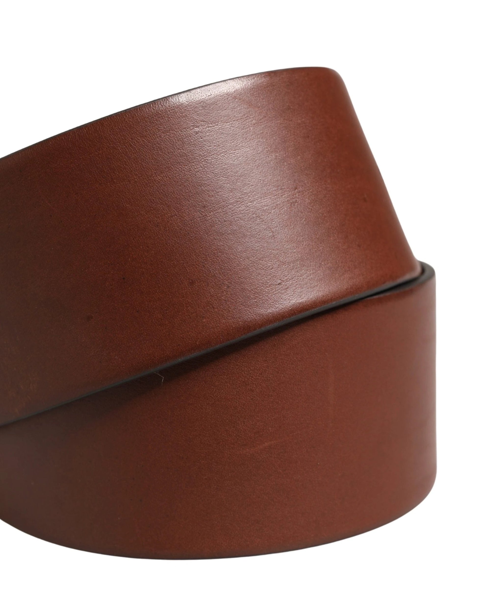 Dolce & Gabbana Brown Leather Wide Waist Metal Round Belt by Dolce & Gabbana