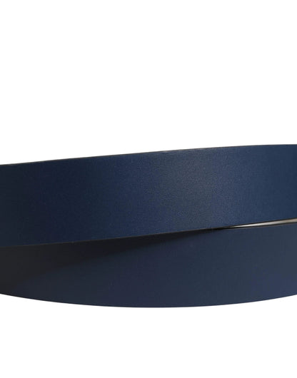 Dolce & Gabbana Men Blue Calf Leather Logo Metal Buckle Belt by Dolce & Gabbana