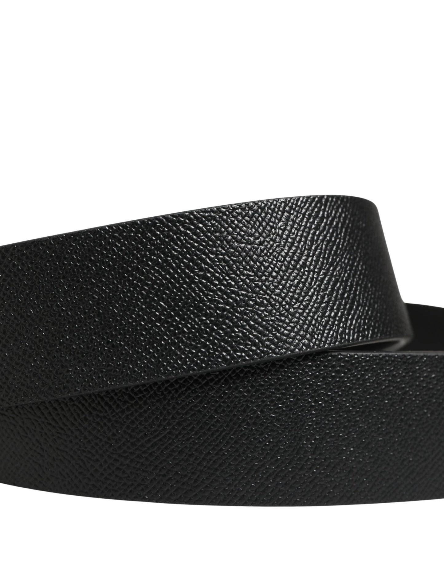 Dolce & Gabbana Men Black Leather DG Logo Metal Buckle Belt by Dolce & Gabbana