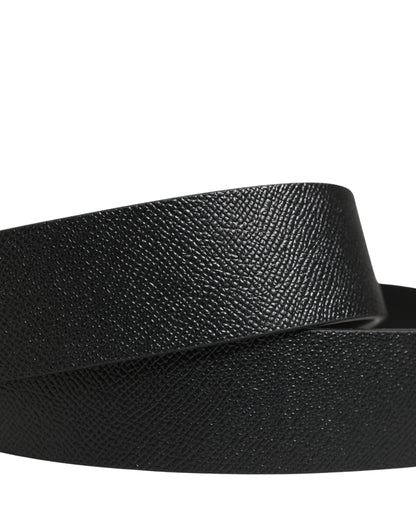 Dolce & Gabbana Men Black Leather DG Logo Metal Buckle Belt by Dolce & Gabbana
