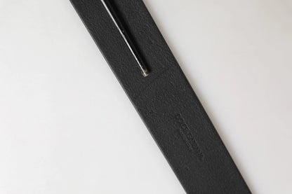 Dolce & Gabbana Men Black Classic Leather Metal Buckle Belt by Dolce & Gabbana