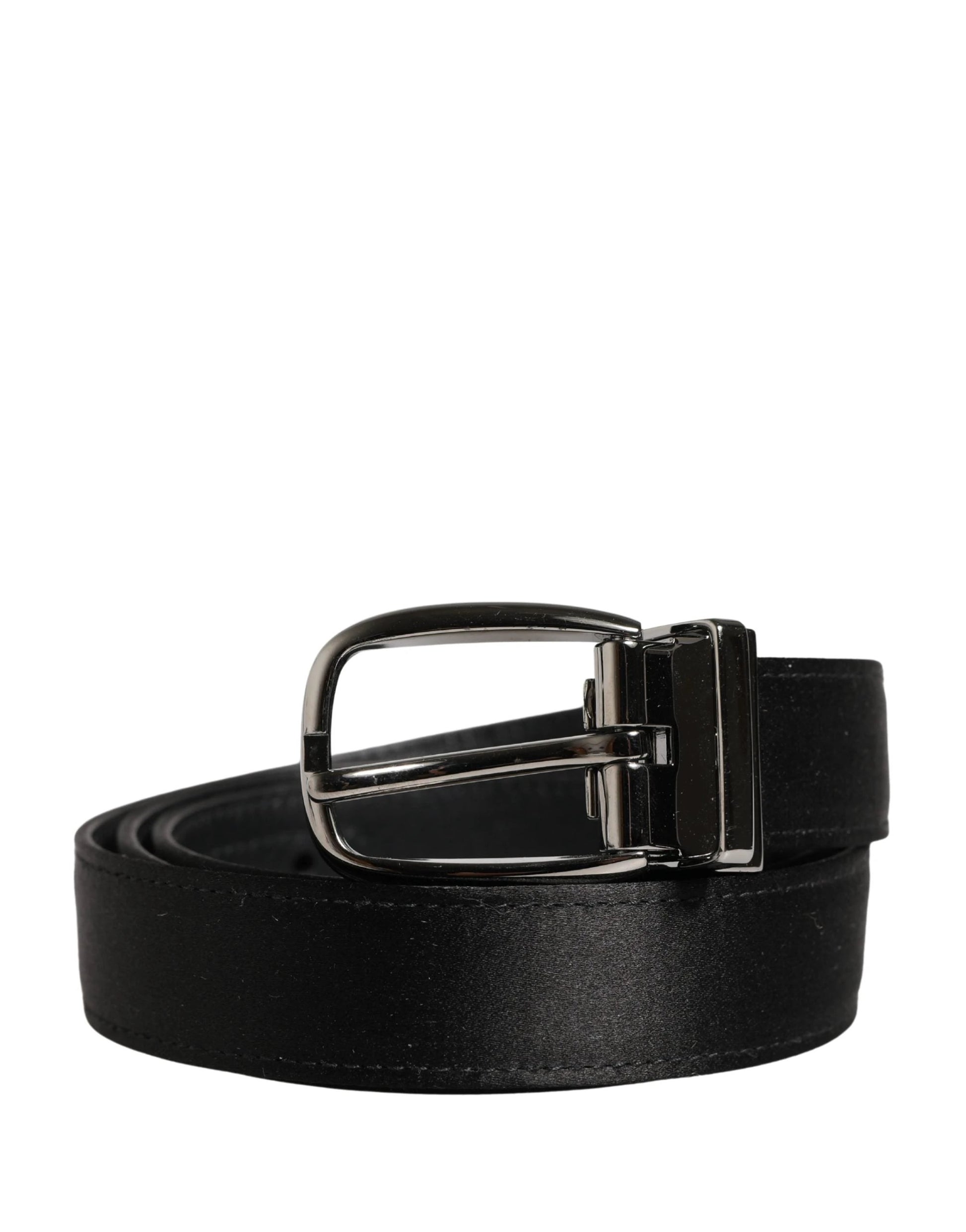 Dolce & Gabbana Men Black Classic Leather Metal Buckle Belt by Dolce & Gabbana
