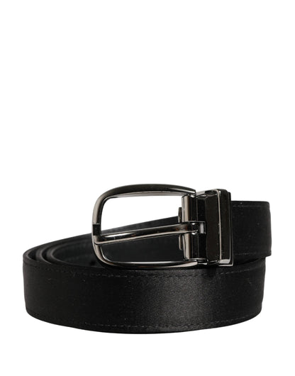 Dolce & Gabbana Men Black Classic Leather Metal Buckle Belt by Dolce & Gabbana