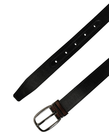 Dolce & Gabbana Men Black Classic Leather Metal Buckle Belt by Dolce & Gabbana