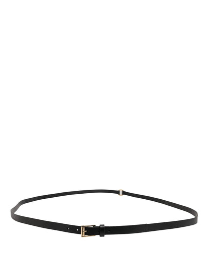 Dolce & Gabbana Belt Men Black Leather Classic Metal Buckle by Dolce & Gabbana