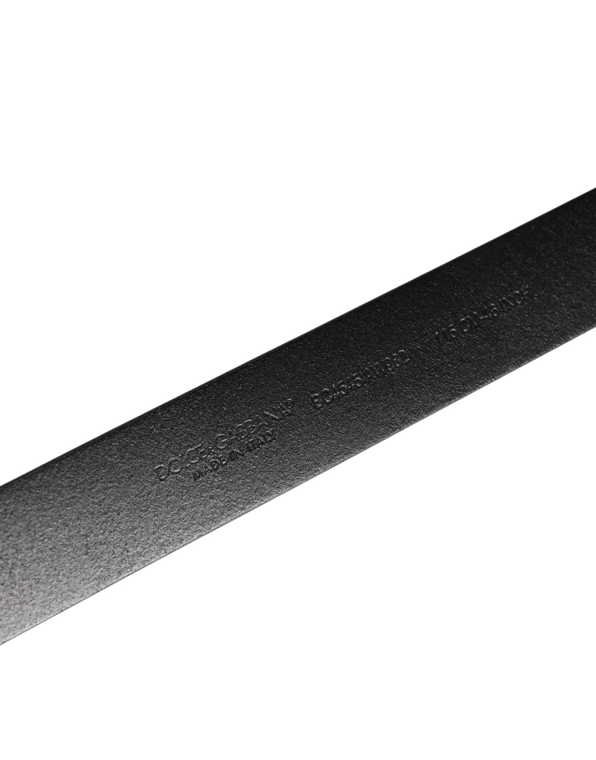 Dolce & Gabbana Men Brown Leather Classic Metal Buckle Belt by Dolce & Gabbana