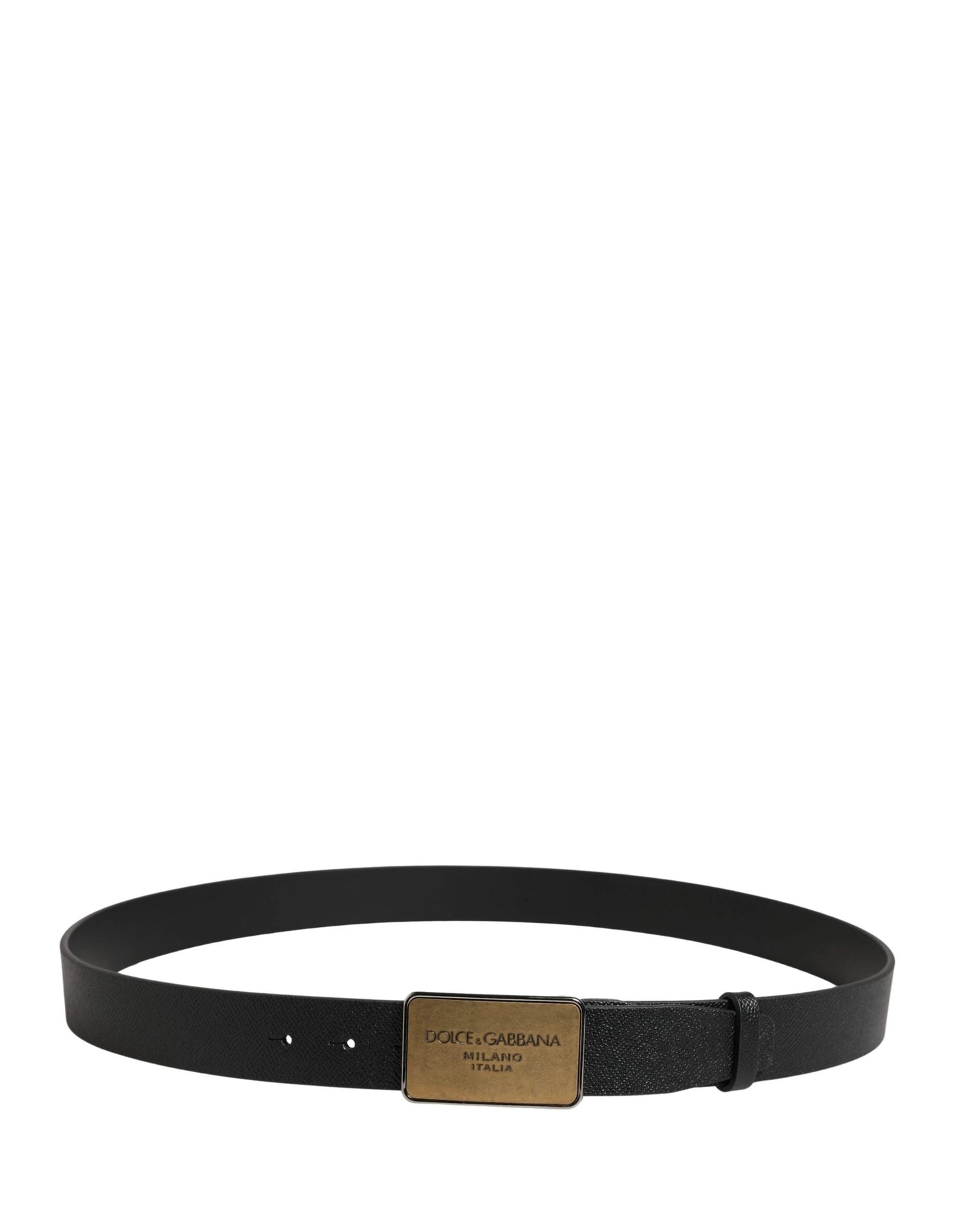Dolce & Gabbana Black Classic Calf Leather Metal Buckle Belt by Dolce & Gabbana