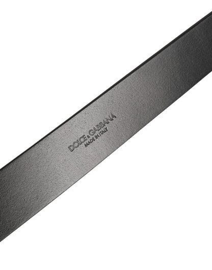Dolce & Gabbana Black Classic Calf Leather Metal Buckle Belt by Dolce & Gabbana