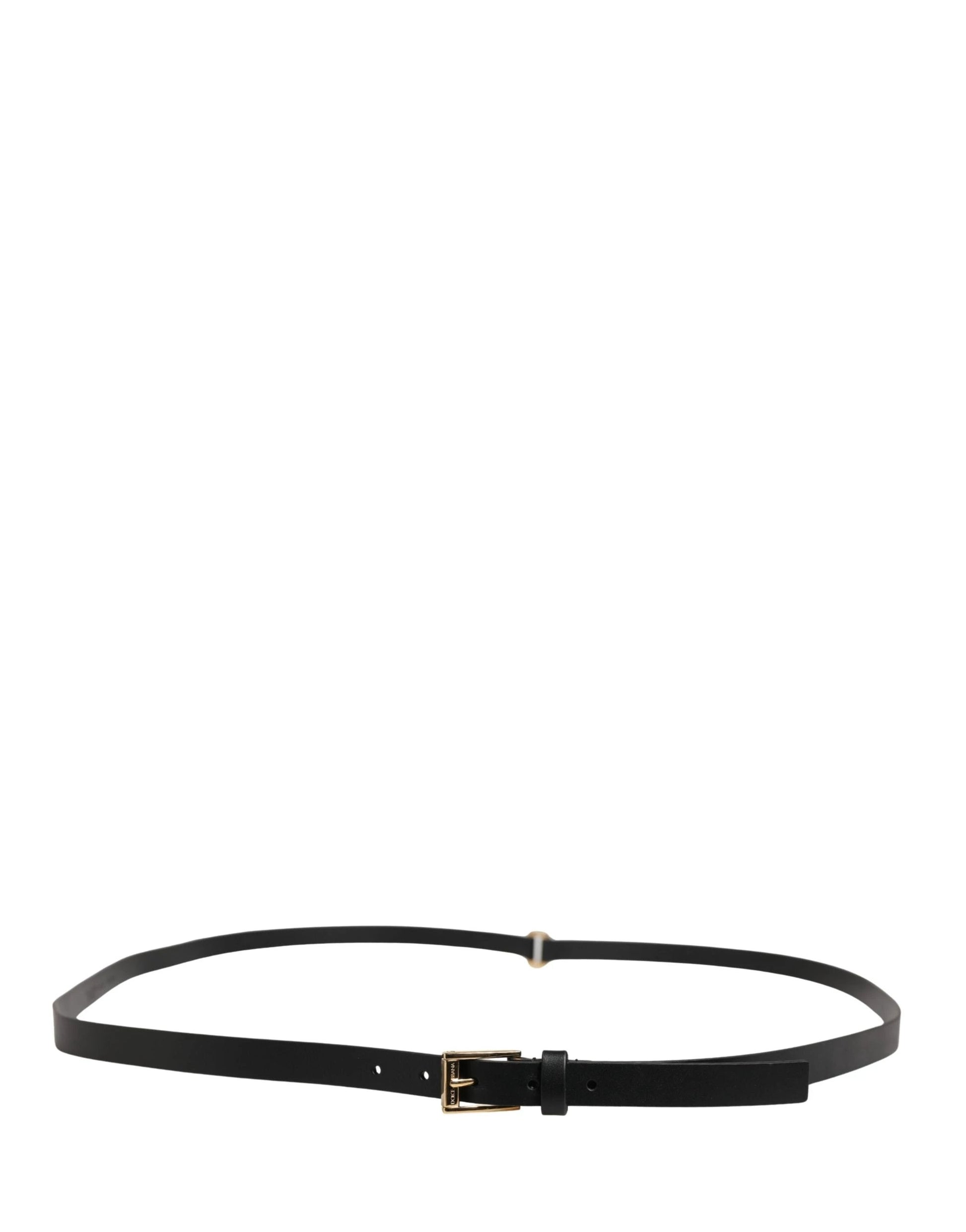 Dolce & Gabbana Men Black Leather Classic Metal Buckle Belt by Dolce & Gabbana