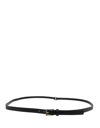 Dolce & Gabbana Men Black Leather Classic Metal Buckle Belt by Dolce & Gabbana