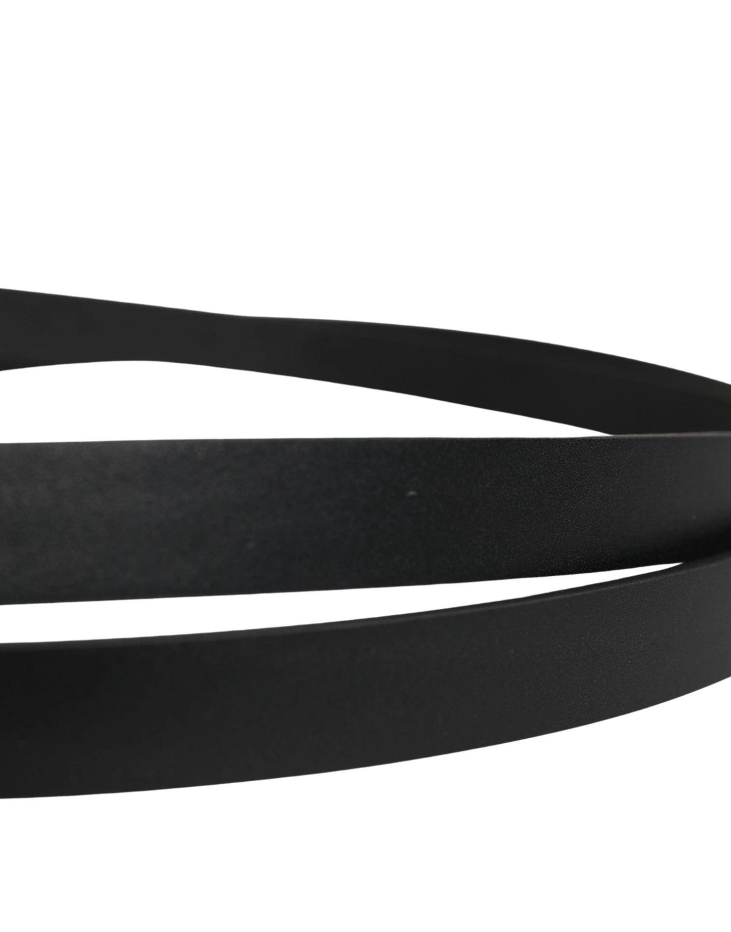 Dolce & Gabbana Men Black Leather Classic Metal Buckle Belt by Dolce & Gabbana