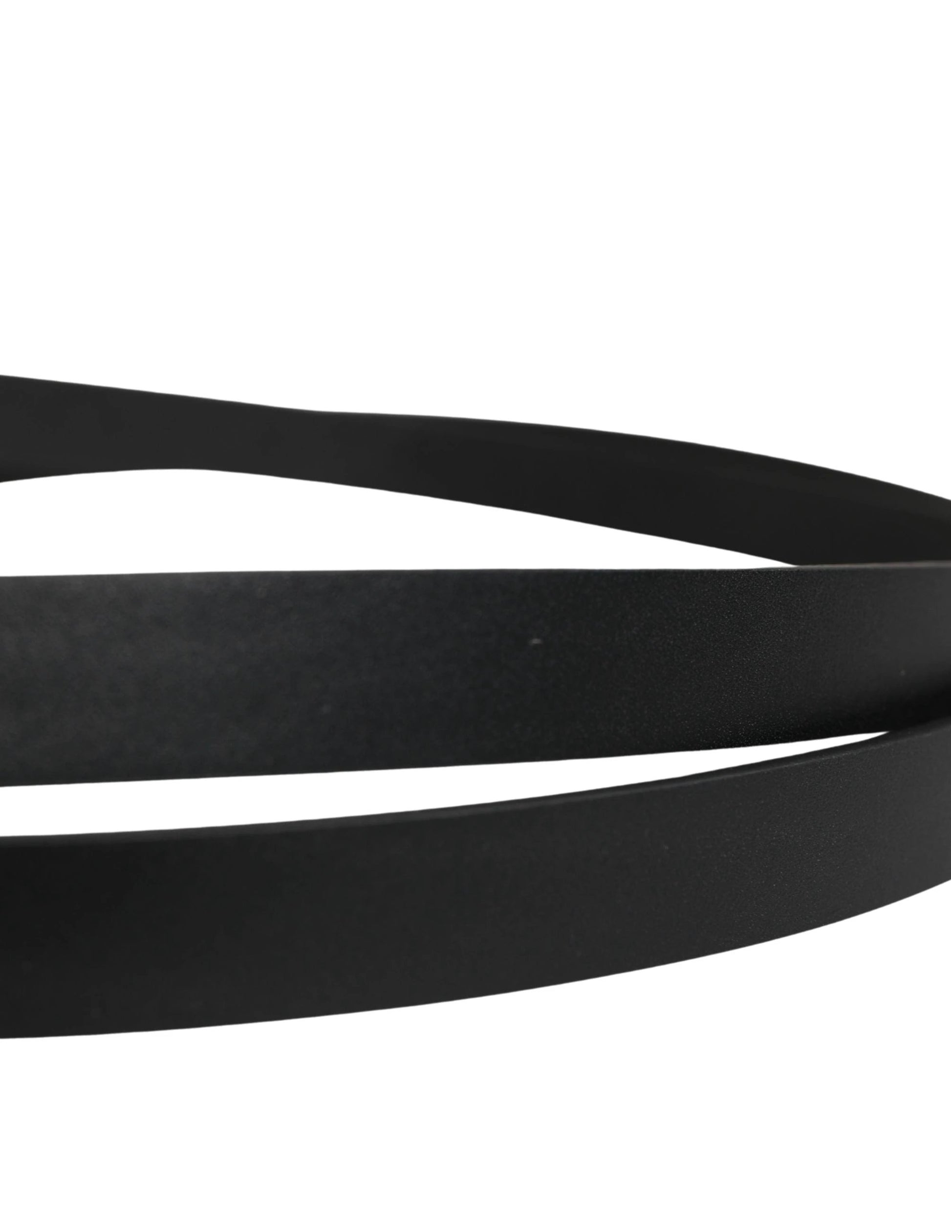 Dolce & Gabbana Men Black Leather Classic Metal Buckle Belt by Dolce & Gabbana