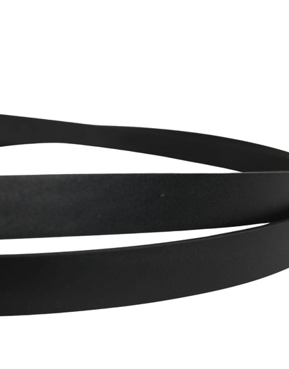 Dolce & Gabbana Men Black Leather Classic Metal Buckle Belt by Dolce & Gabbana