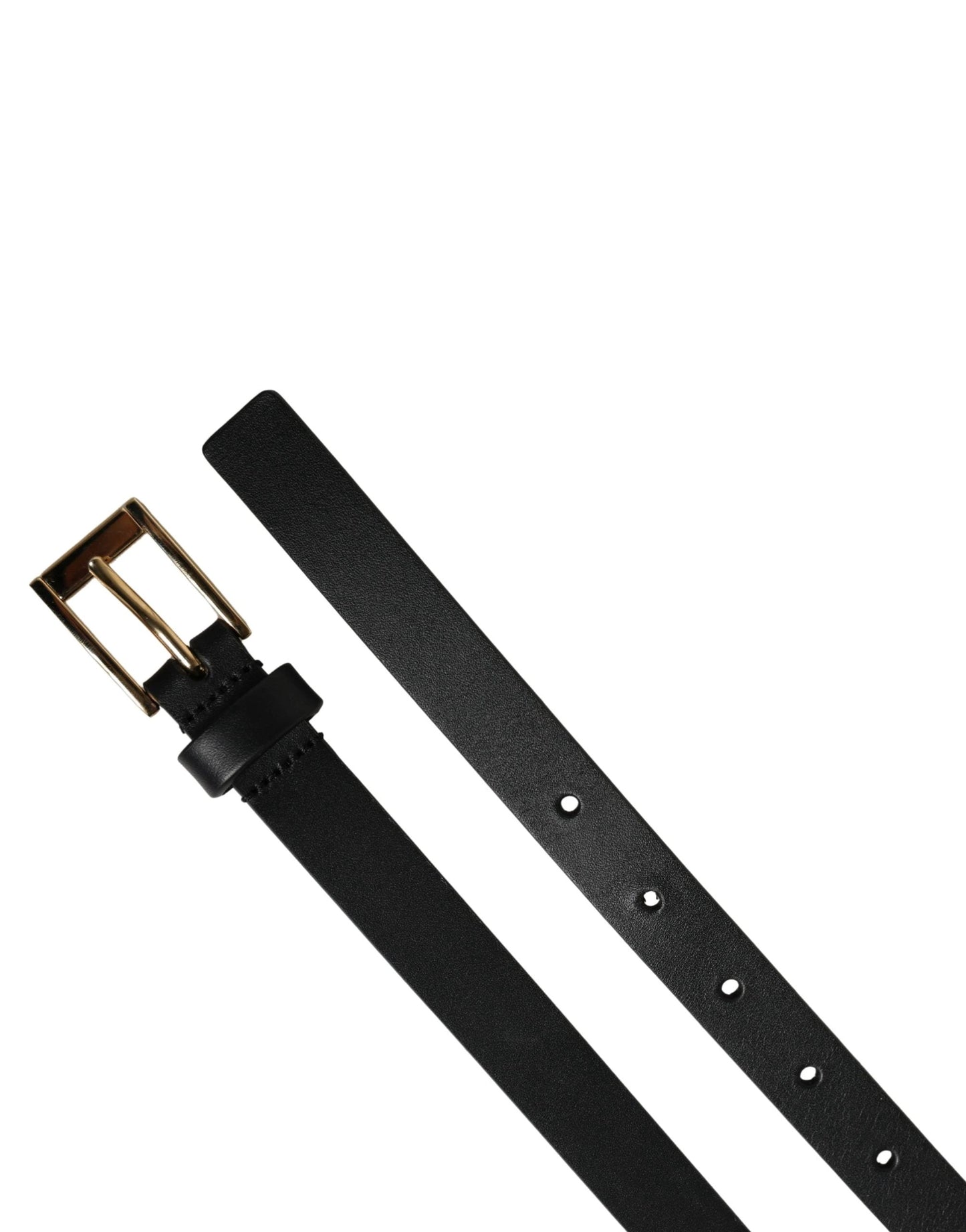 Dolce & Gabbana Men Black Leather Classic Metal Buckle Belt by Dolce & Gabbana