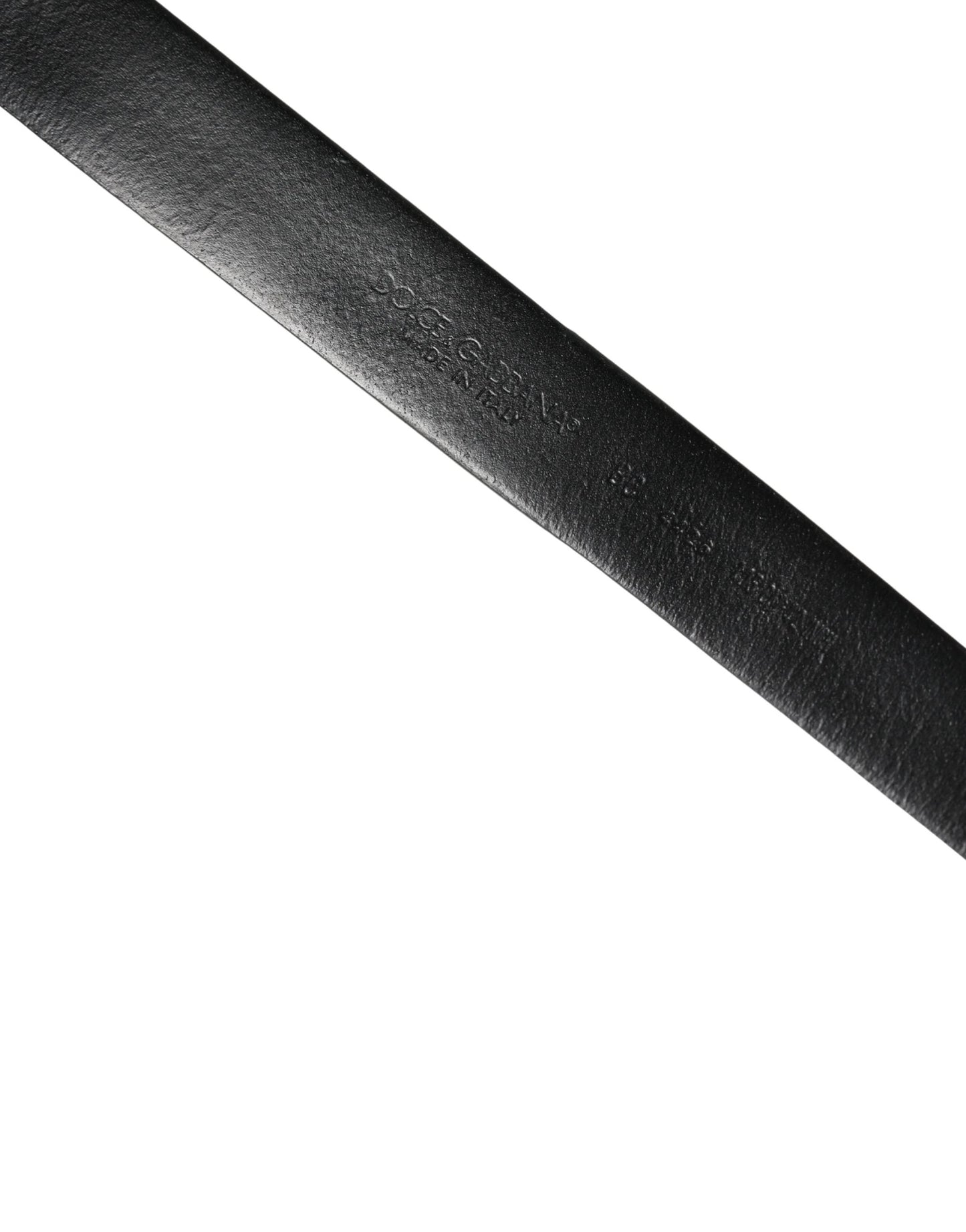 Dolce & Gabbana Men Black Calf Embellished Metal Buckle Belt by Dolce & Gabbana