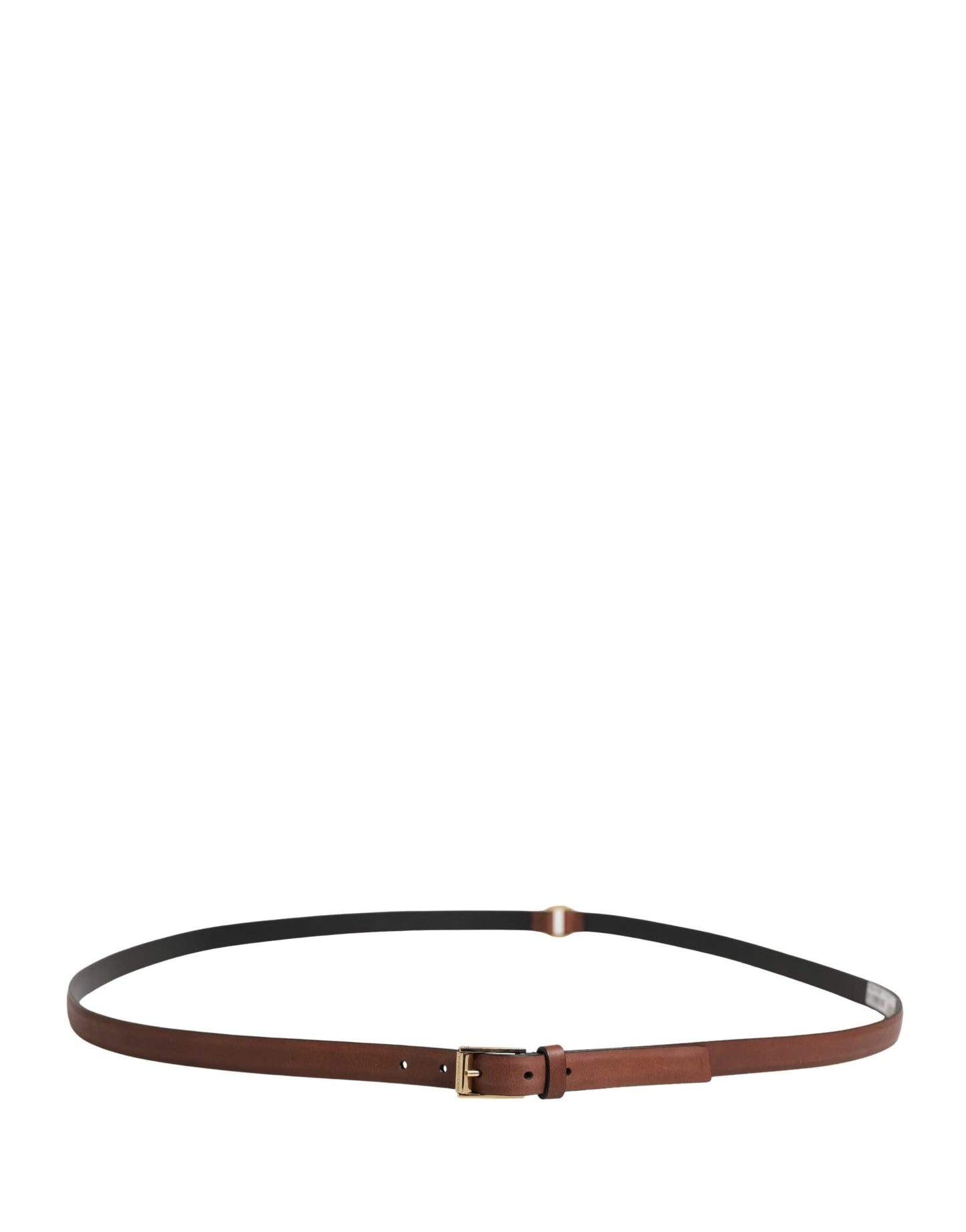 Dolce & Gabbana Men Brown Leather Classic Metal Buckle Belt by Dolce & Gabbana