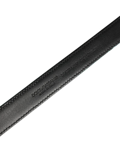 Dolce & Gabbana Men Green Lurex Polyester Metal Buckle Belt by Dolce & Gabbana