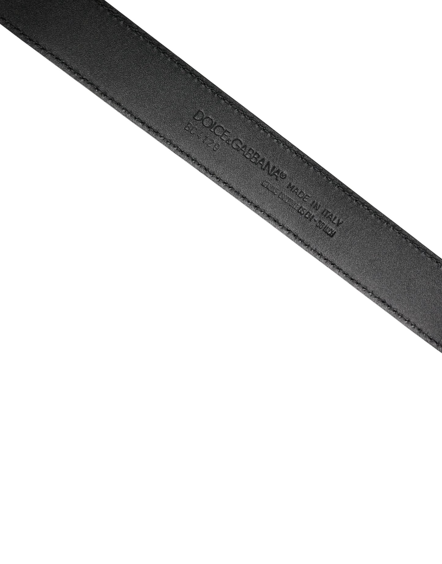 Dolce & Gabbana Men Black Exotic Leather Logo Buckle Belt by Dolce & Gabbana