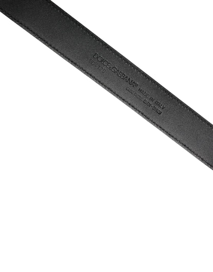 Dolce & Gabbana Men Black Exotic Leather Logo Buckle Belt by Dolce & Gabbana