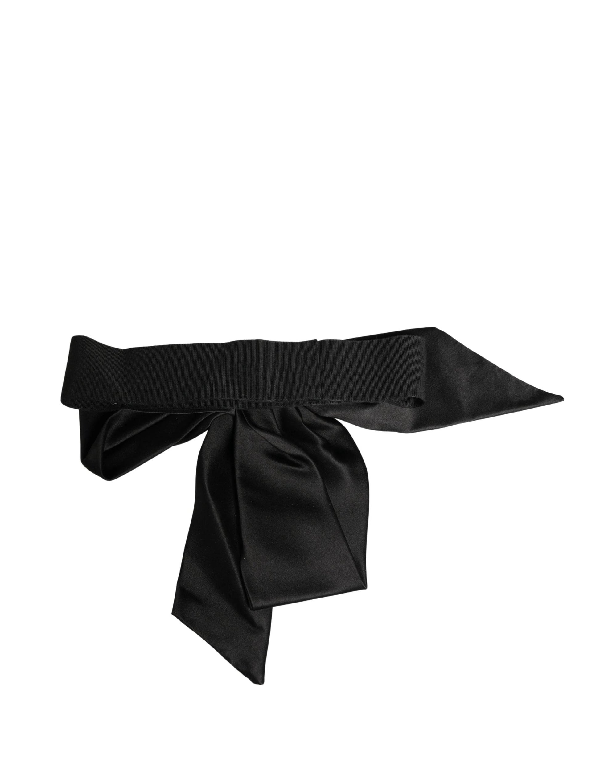 Dolce & Gabbana Black Silk Satin Sash Wide Waist Women Belt by Dolce & Gabbana