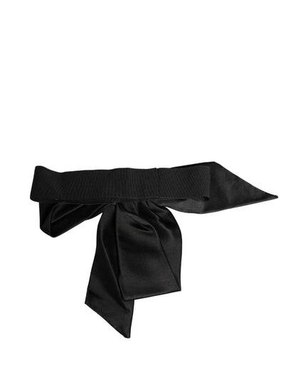 Dolce & Gabbana Black Silk Satin Sash Wide Waist Women Belt by Dolce & Gabbana