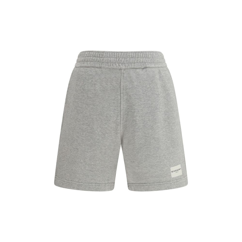 Givenchy – Bermuda en Coton Gris avec Logo Patch | SS26