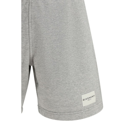 Givenchy – Bermuda en Coton Gris avec Logo Patch | SS26