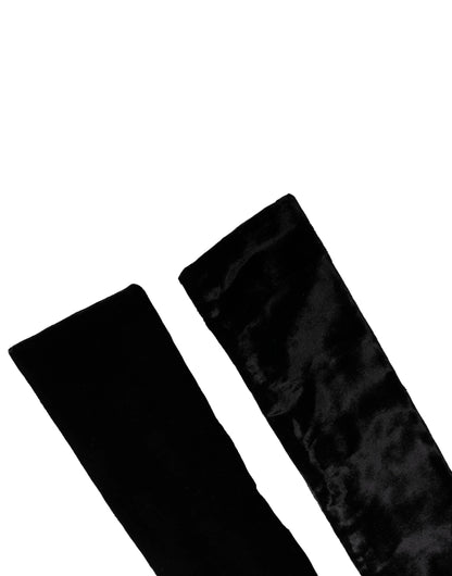 Dolce & Gabbana Black Viscose Satin Waist Women Cintura Belt by Dolce & Gabbana