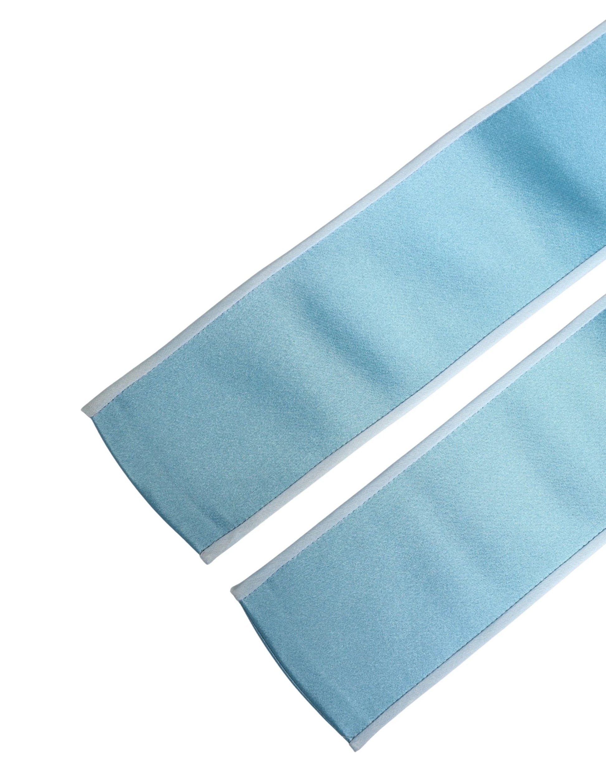 Dolce & Gabbana Light Blue Silk Satin Waist Women Cintura Belt by Dolce & Gabbana
