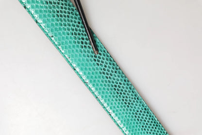 Dolce & Gabbana Green Leather DG Logo Embellished Buckle Belt by Dolce & Gabbana