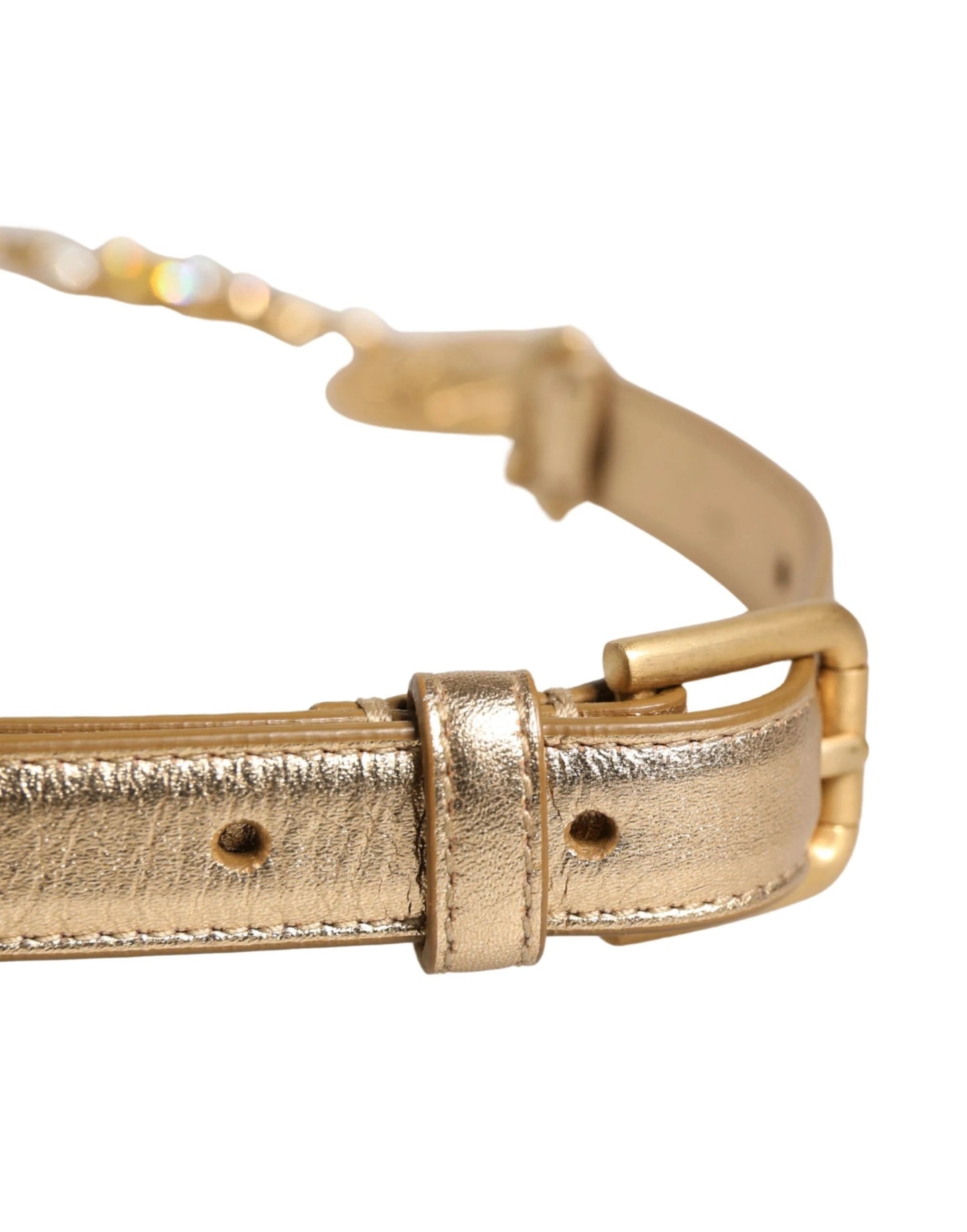 Dolce & Gabbana Gold Brass Chain Coin Embellished Metal Buckle Belt by Dolce & Gabbana