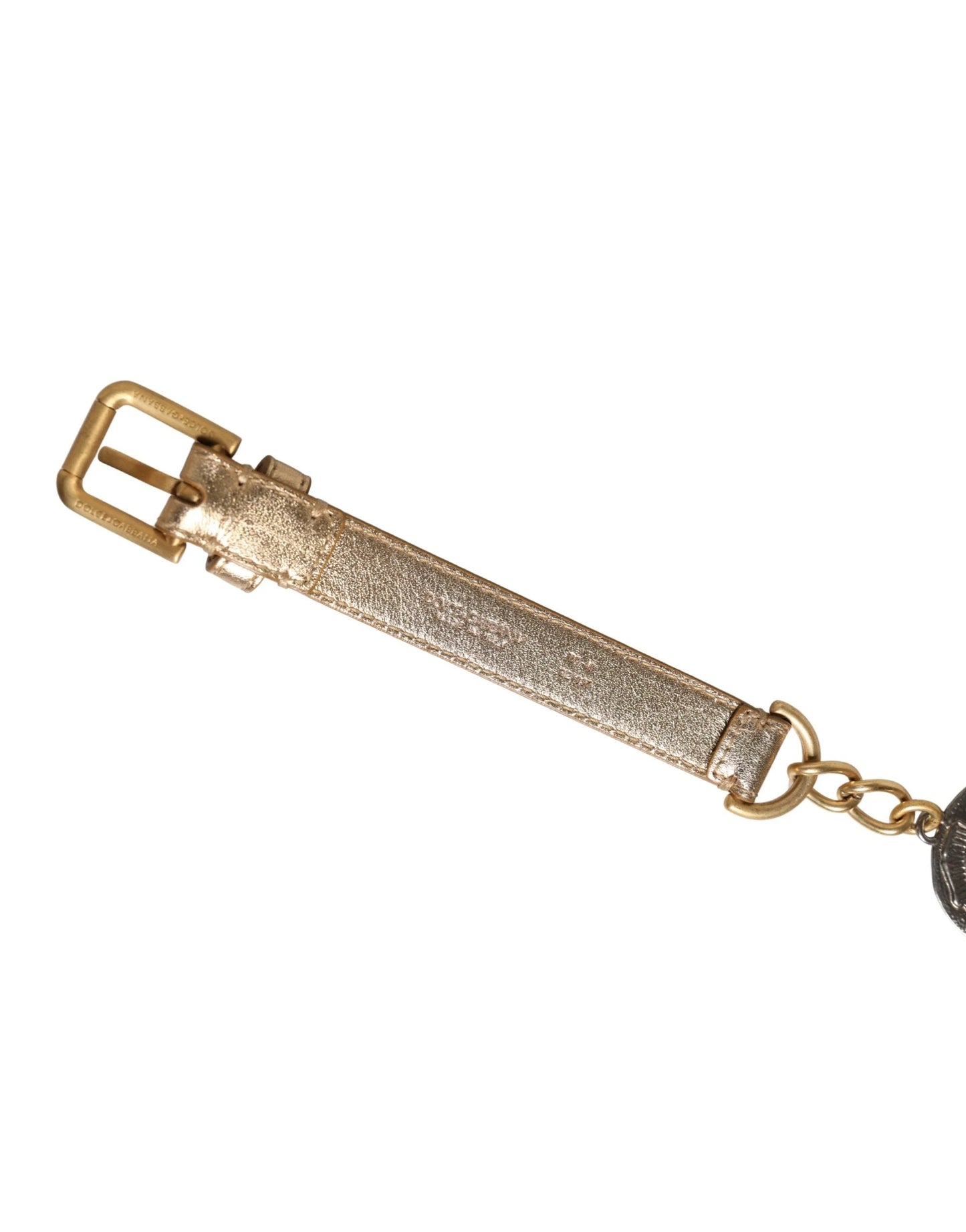 Dolce & Gabbana Gold Brass Chain Coin Embellished Metal Buckle Belt by Dolce & Gabbana