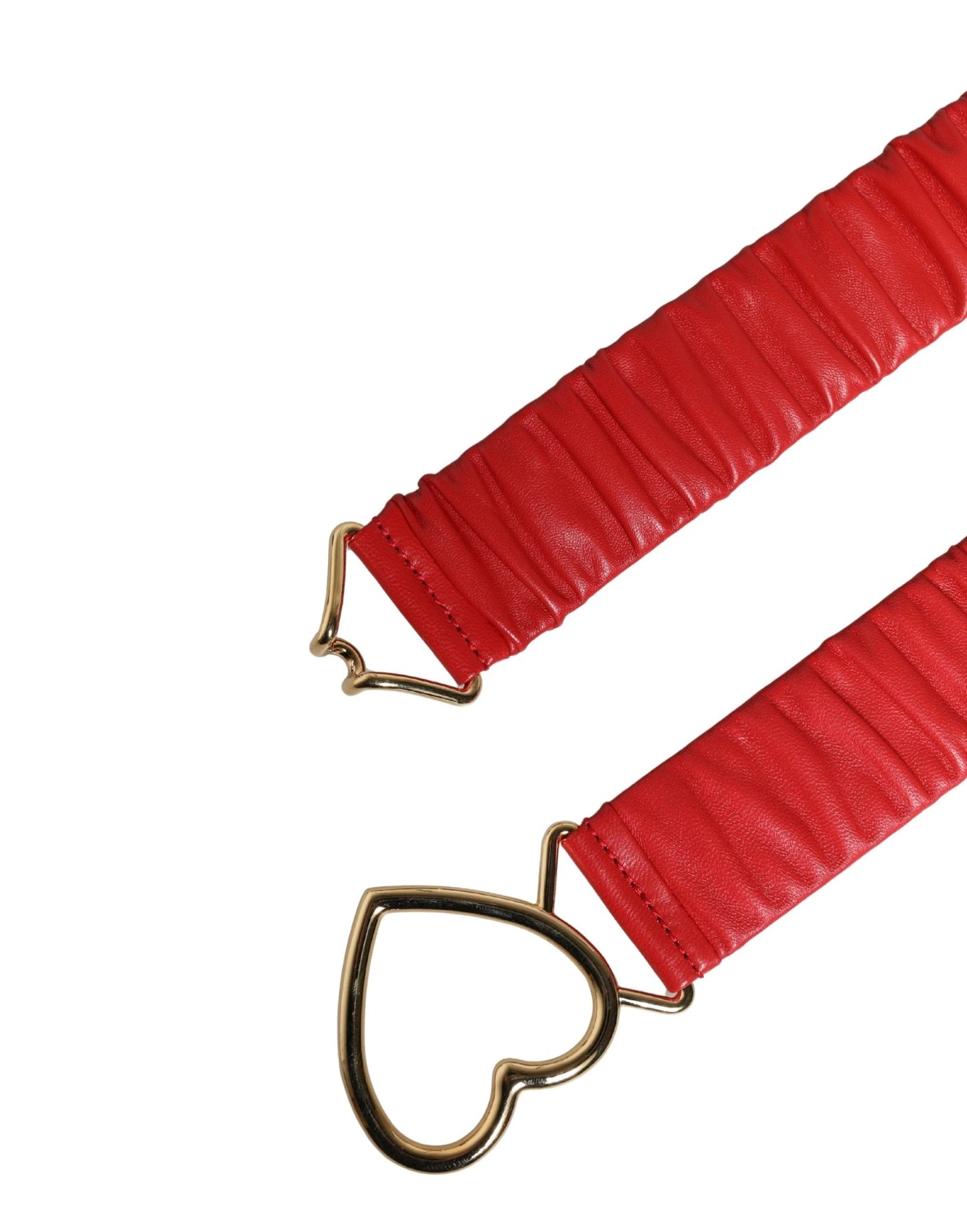 Dolce & Gabbana Red Leather Gold Heart Metal Buckle Belt by Dolce & Gabbana