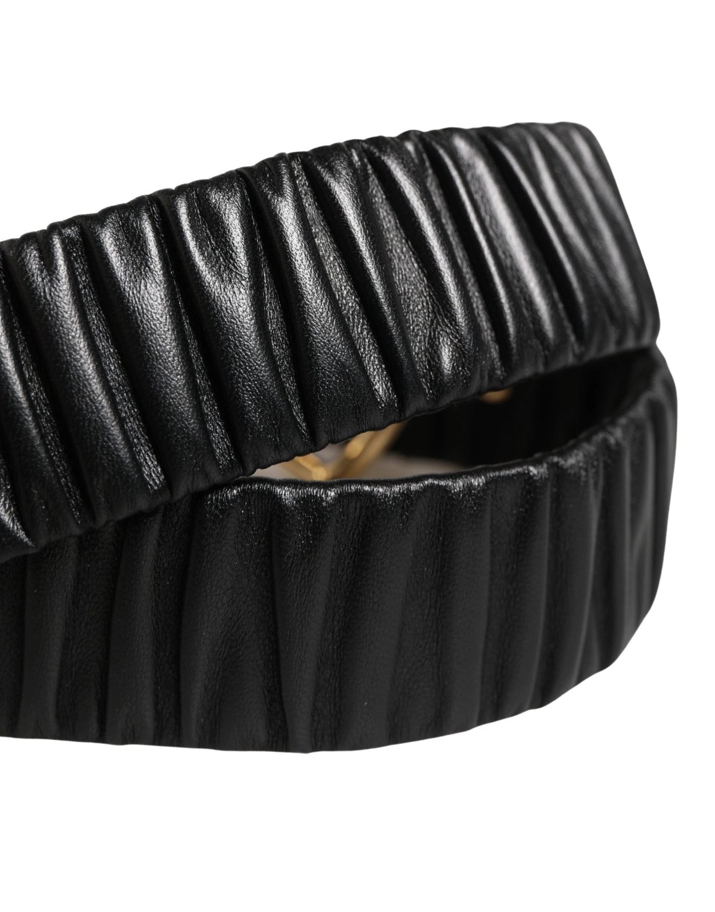 Dolce & Gabbana Black Leather Gold Heart Metal Buckle Belt by Dolce & Gabbana