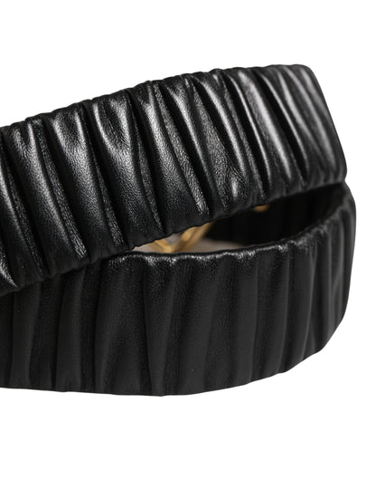 Dolce & Gabbana Black Leather Gold Heart Metal Buckle Belt by Dolce & Gabbana