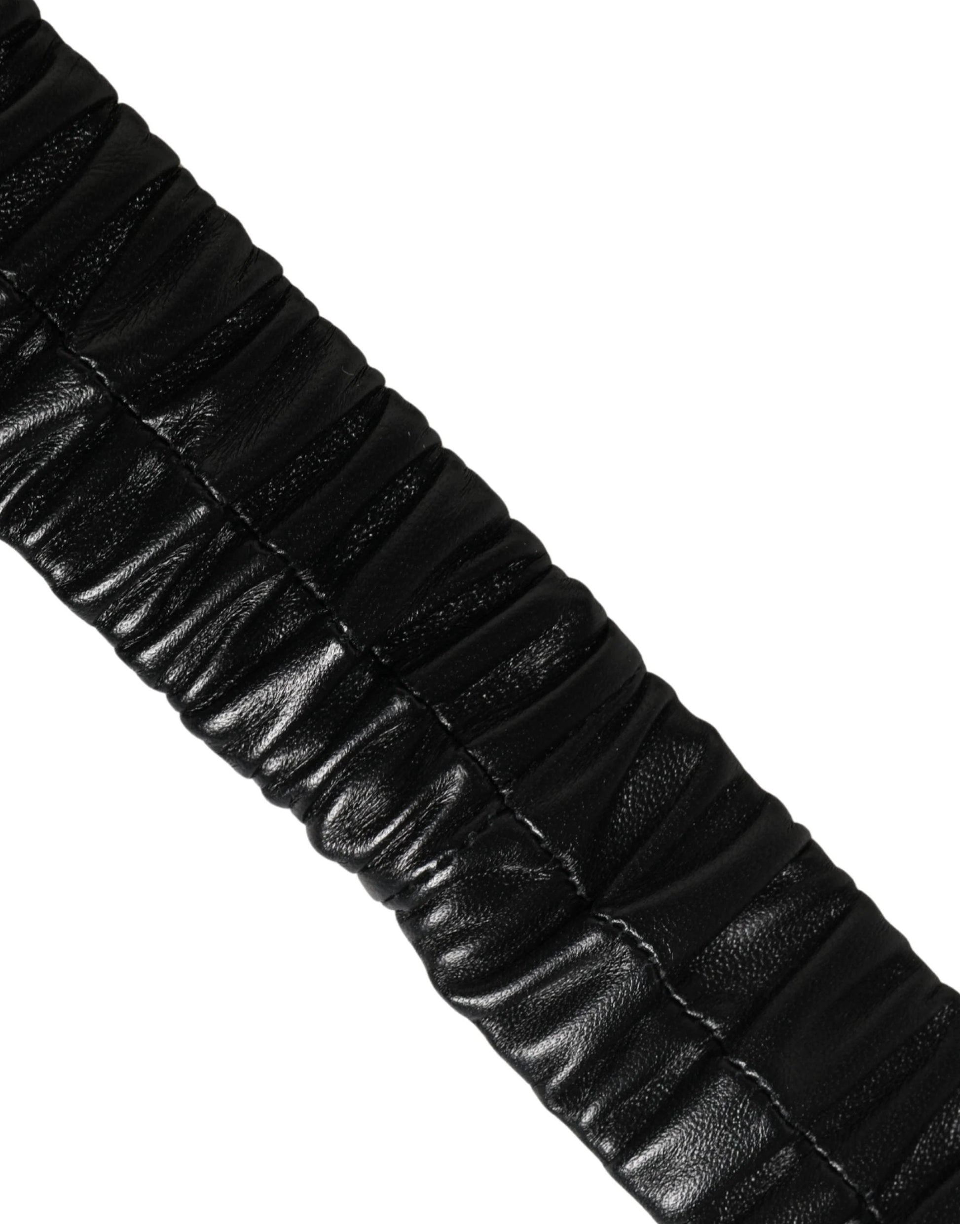 Dolce & Gabbana Black Leather Gold Heart Metal Buckle Belt by Dolce & Gabbana