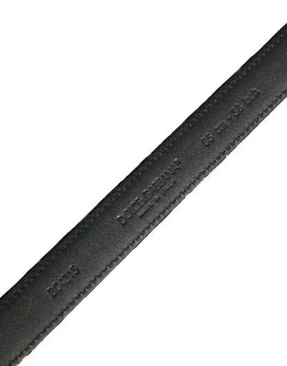 Dolce & Gabbana Multicolor Jacquard Silver Metal Buckle Belt
